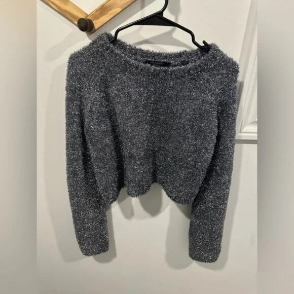 AllSaints Rosetta Tinsel Metallic Sweater Top Size Medium - Picture 1 of 7